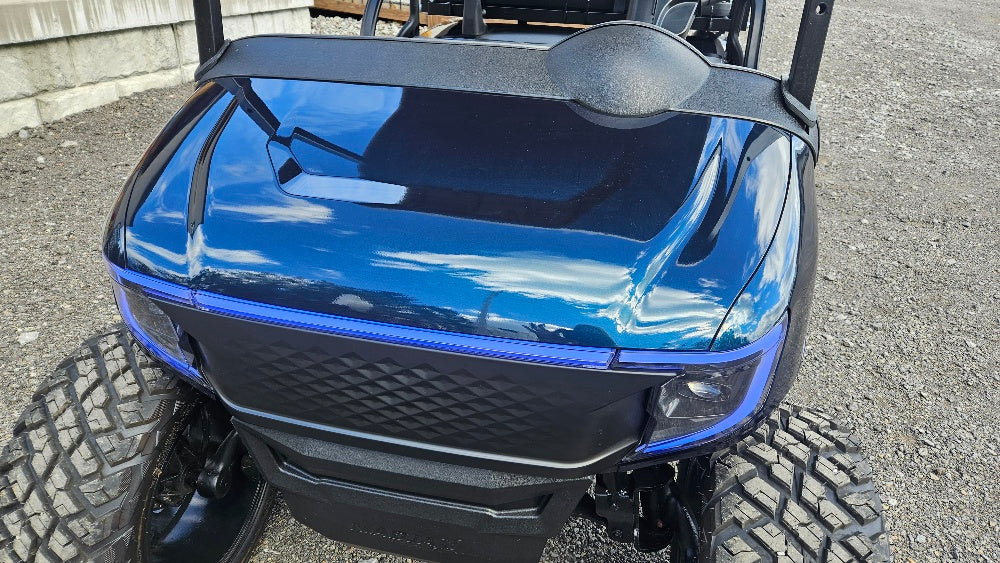 Electric EZGO RXV Golf Cart - Deep Sea Metallic APEX Body *SOLD*