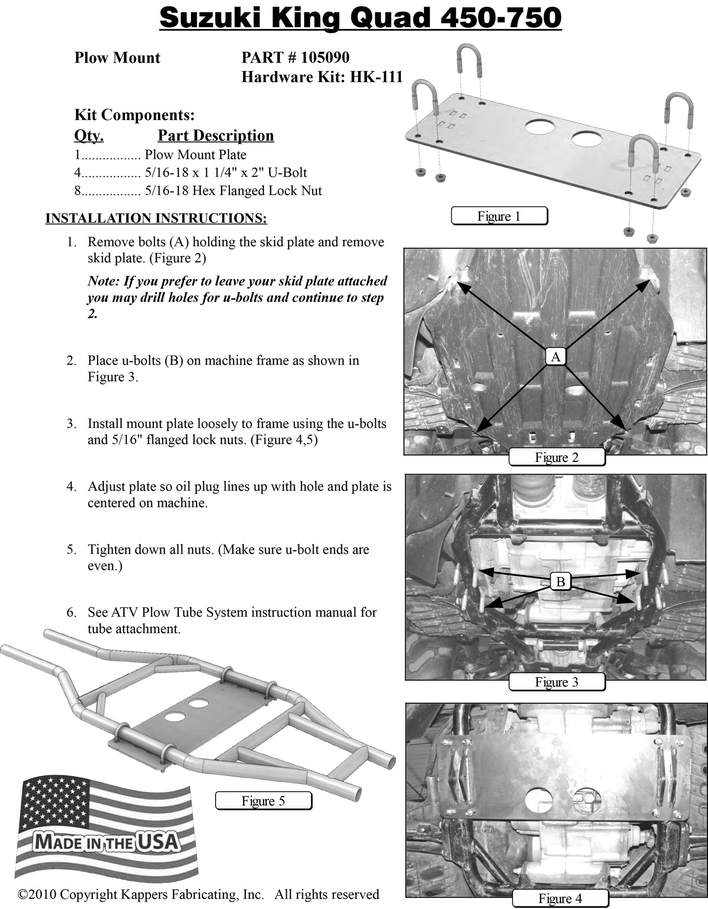 KFI PLOW MOUNT KIT 105090
