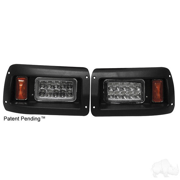 Club Car DS 93+ LED Adjustable Headlights with Bezels