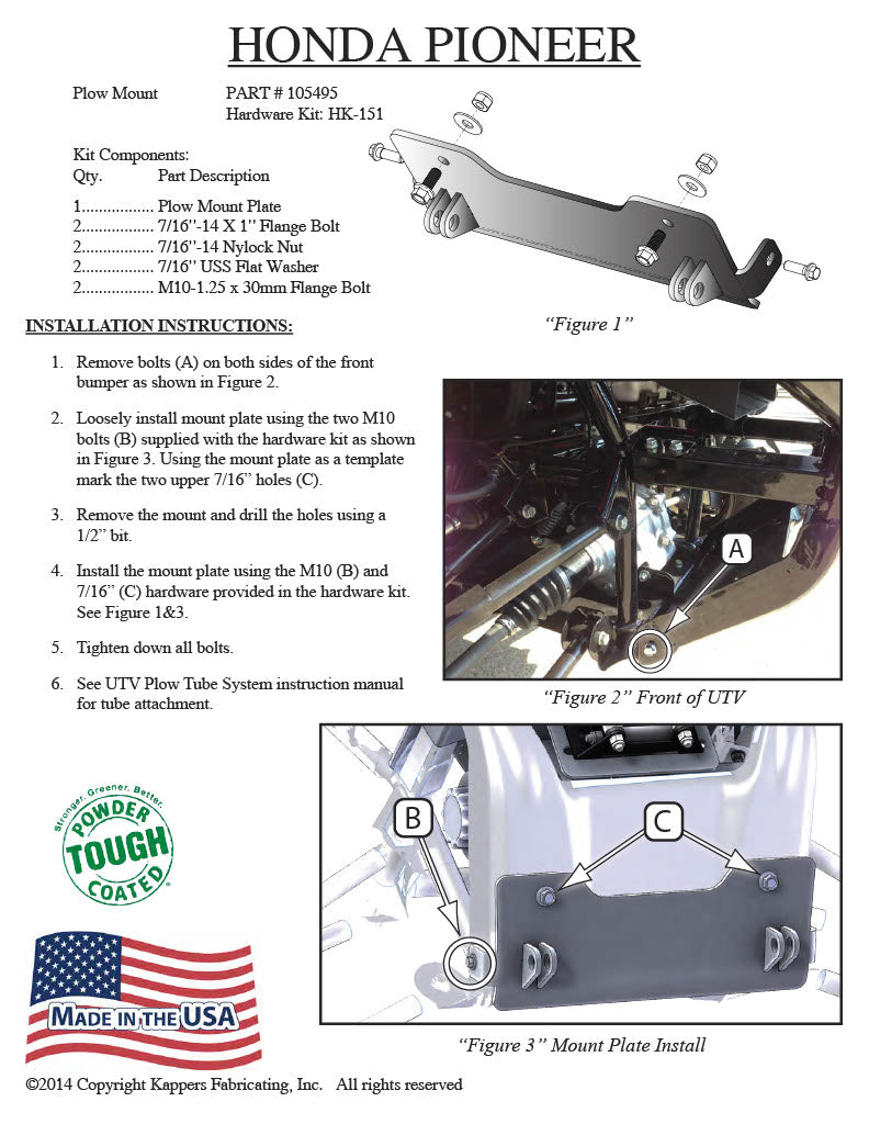 HONDA 700-4 Pioneer 2014-2025