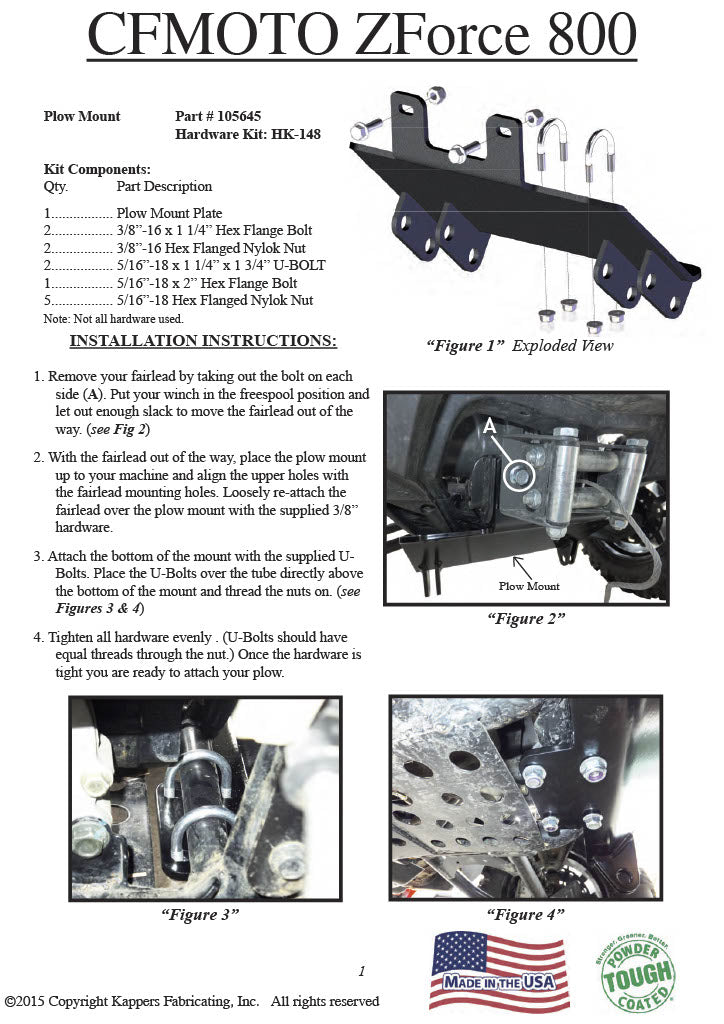CFMOTO ZFORCE 800 / 800EX 2014-2022