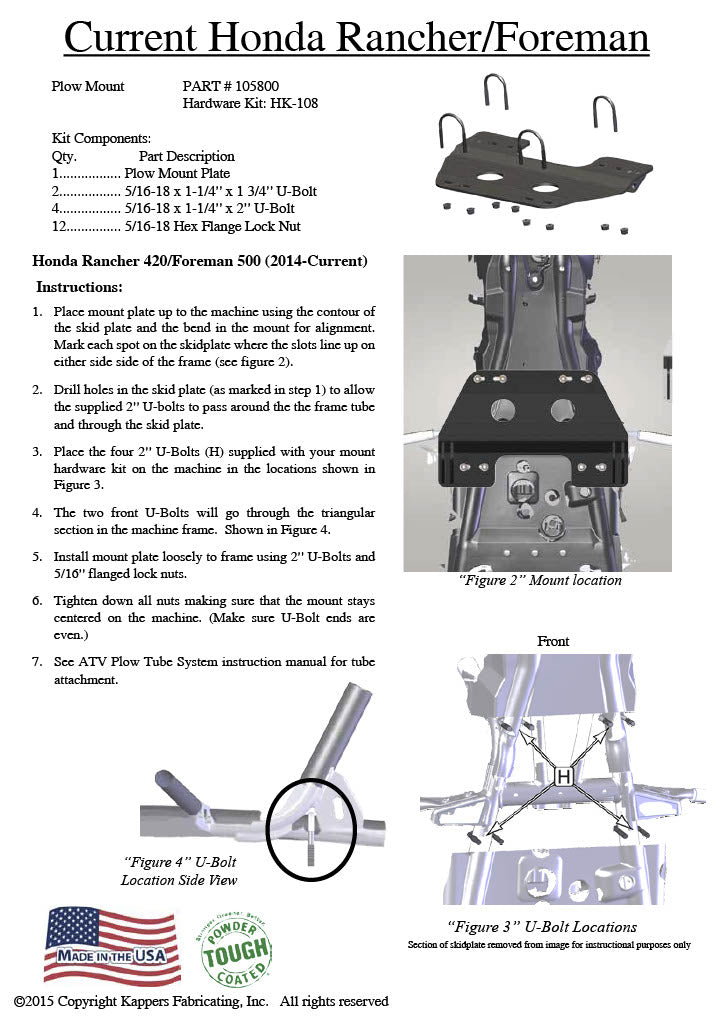 KFI PLOW MOUNT KIT 105800