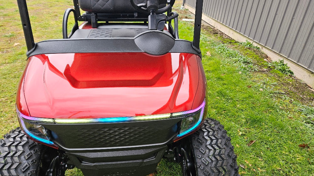 EZGO RXV 48v - New Carmine Red Apex body with custom seats *SOLD*