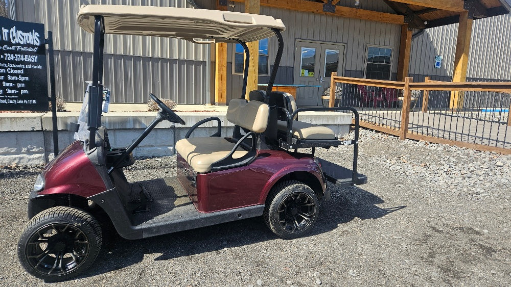Electric EZGO RXV Golf Cart - Burgundy *SOLD*