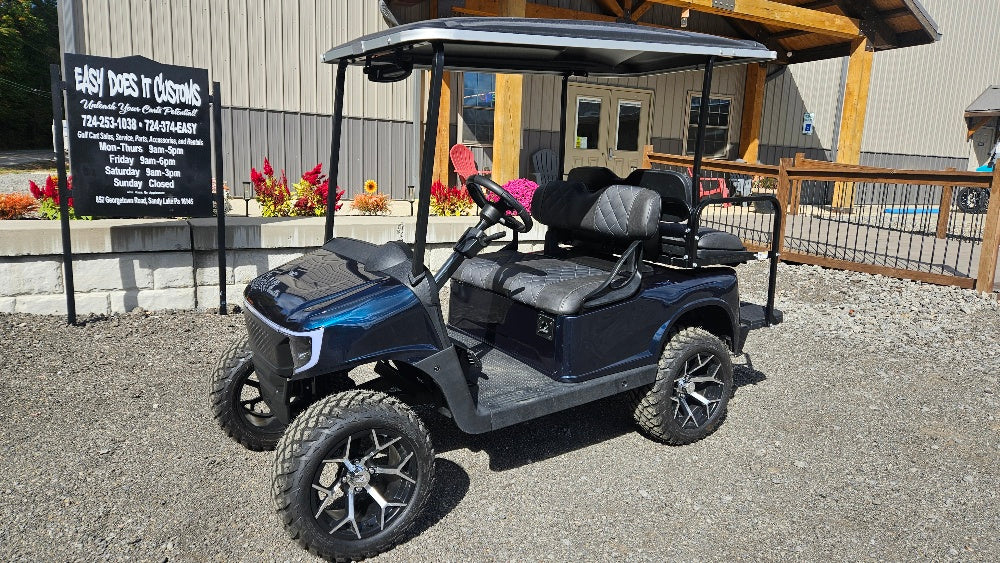 Electric EZGO RXV Golf Cart - Deep Sea Metallic APEX Body *SOLD*
