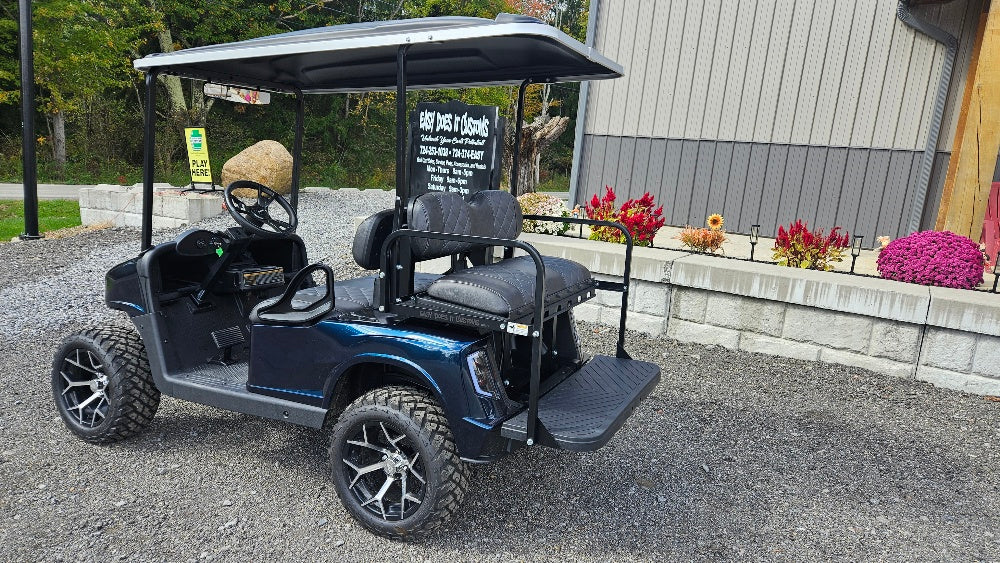Electric EZGO RXV Golf Cart - Deep Sea Metallic APEX Body *SOLD*