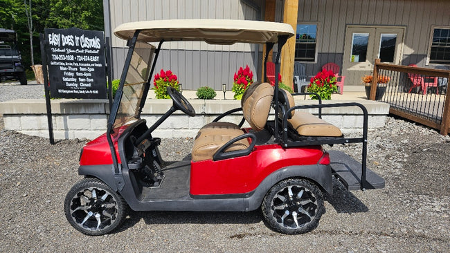 Club Car Tempo 48V Ruby Red with Custom Wheels