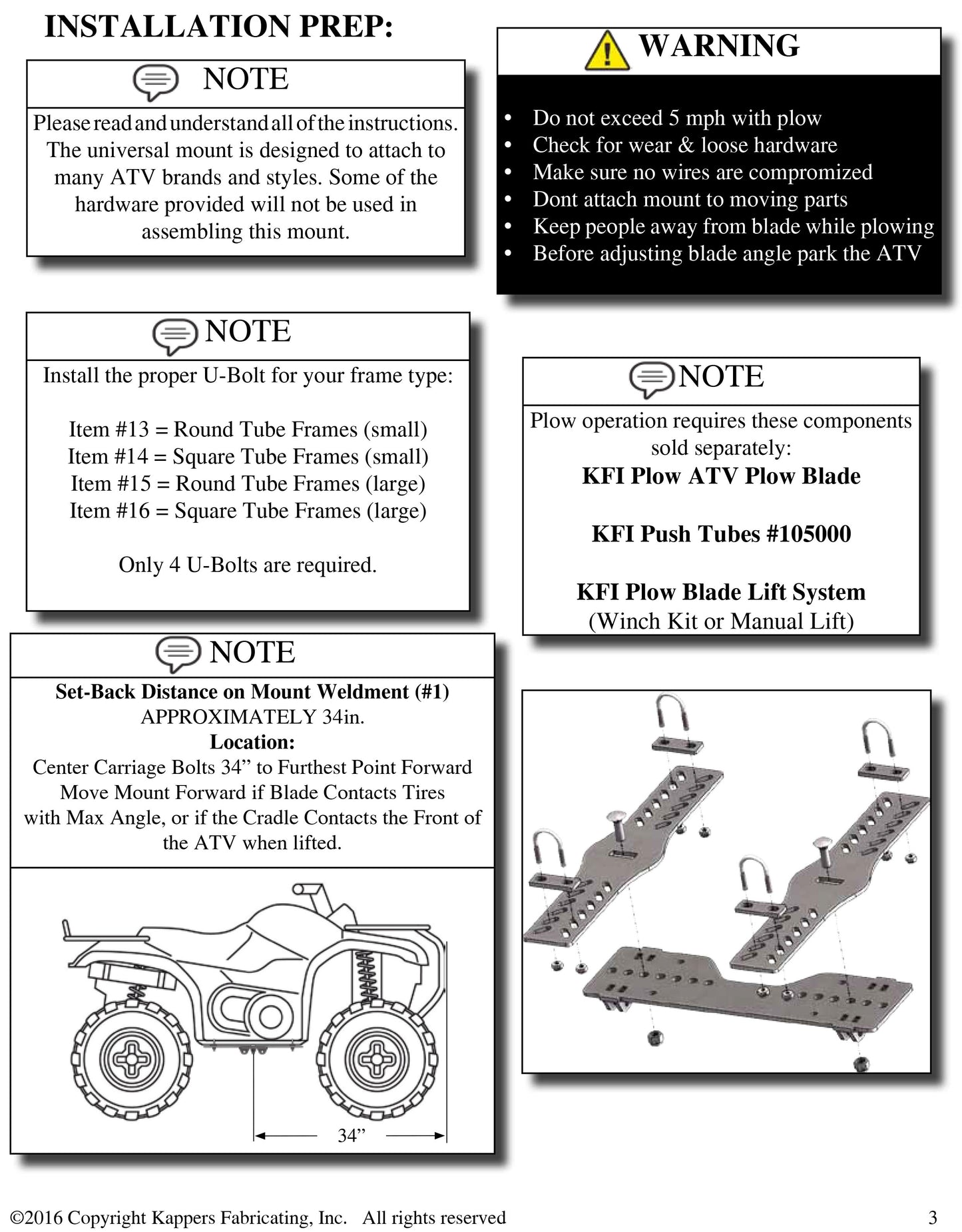 Hisun Forge 450 - 2015-2016 ATV    KFI Plow Mount 105745