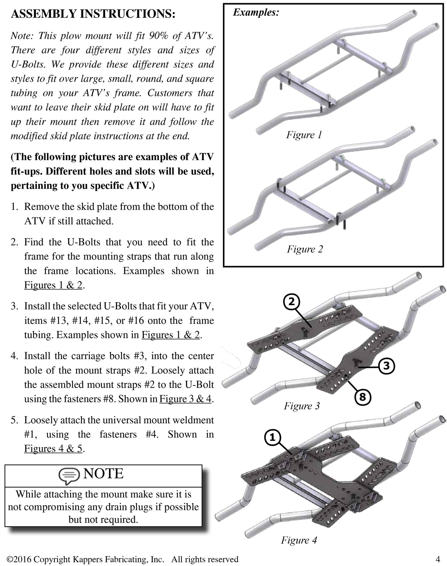 Hisun Forge 550 - 2016 ATV    KFI Plow Mount 105745