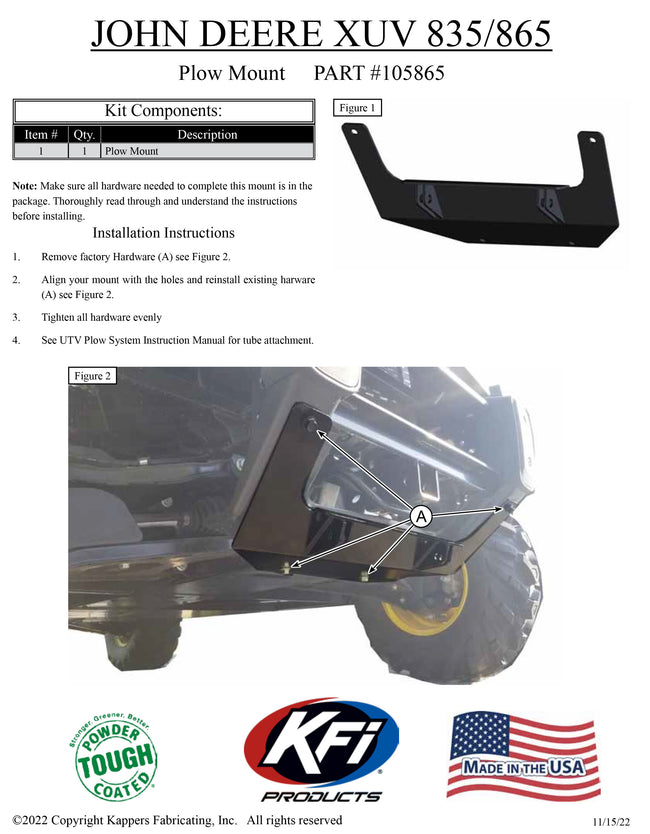 JOHN DEERE Gator XUV 835M ALL YEARS