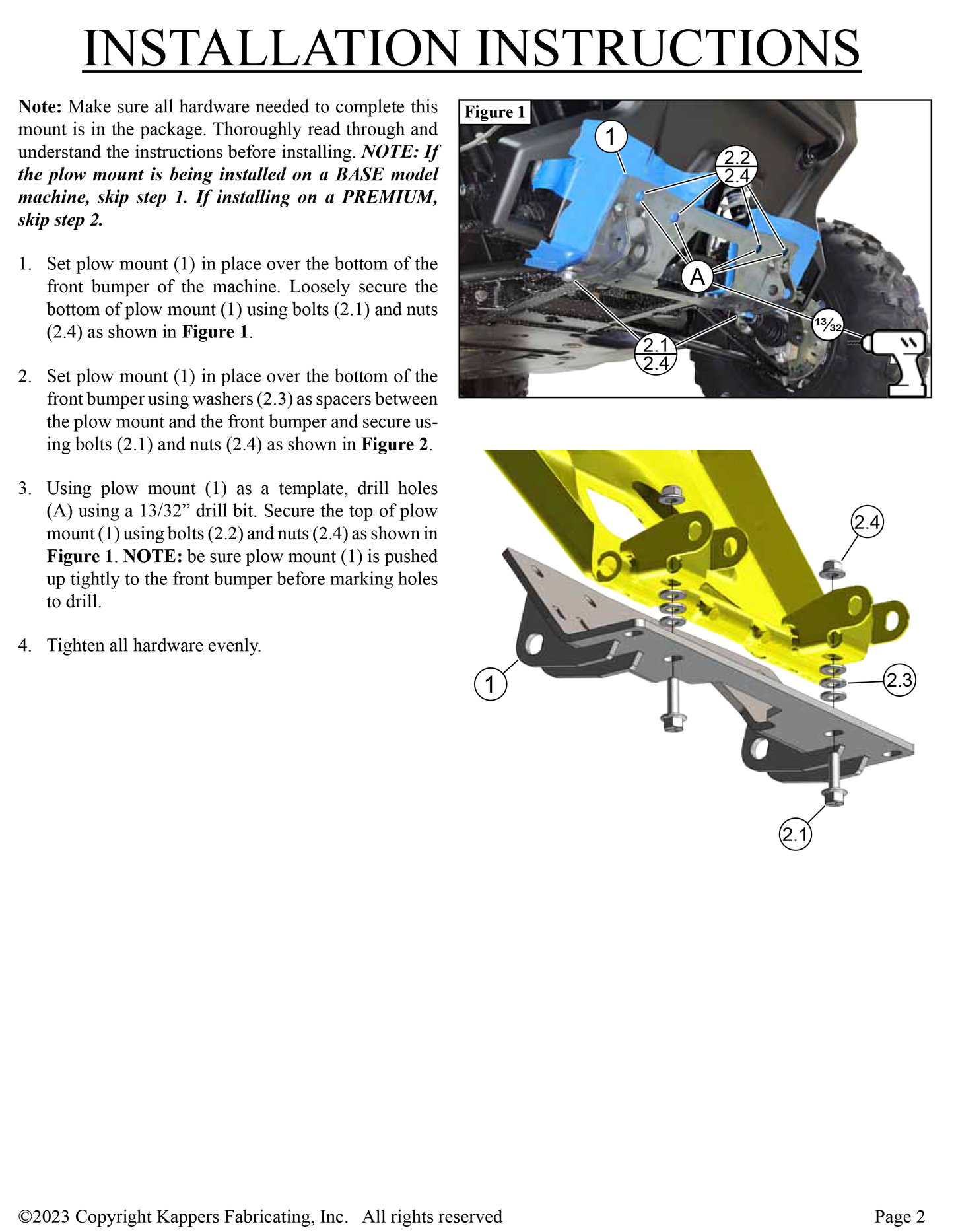 Polaris Ranger Pro XD Mid-Size 2022-2024 - KFI UTV Plow Mount 106400