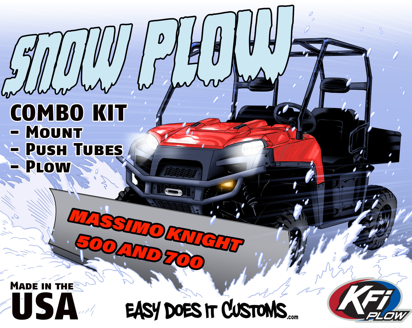 Massimo Knight 500 and 700 - All Years - KFI Snow Plow Kit 106640