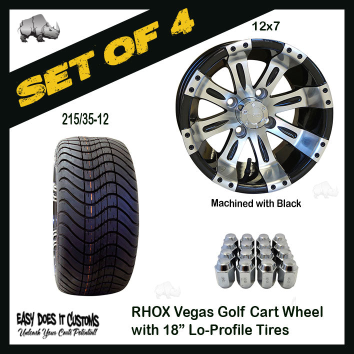 RX180 12" RHOX Wheels with 215/35-12 Lo-Profile Tire - SET OF 4