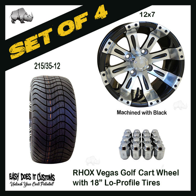 RX180 12" RHOX Wheels with 215/35-12 Lo-Profile Tire - SET OF 4