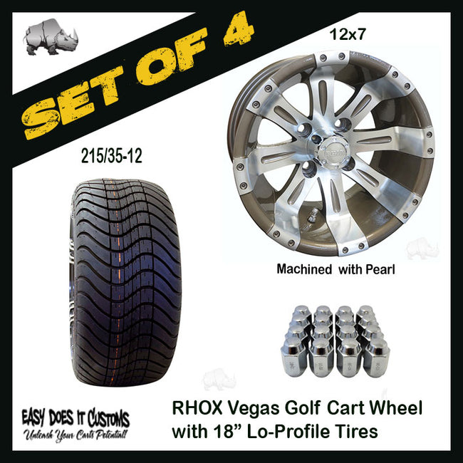 RX181 12" RHOX Wheels with 215/35-12 Lo-Profile Tire - SET OF 4