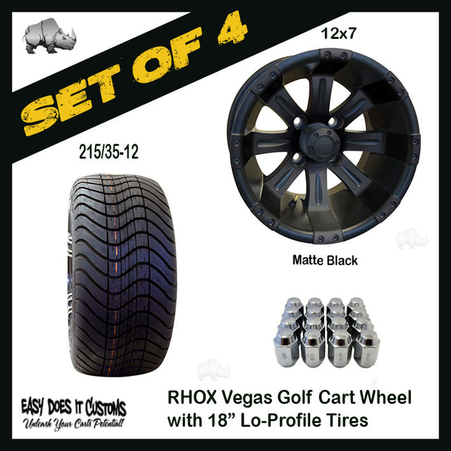 RX184 12" RHOX Wheels with 215/35-12 Lo-Profile Tire - SET OF 4