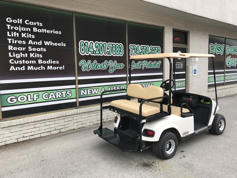 Rear Flip Seat on an EZGO TXT Golf Cart