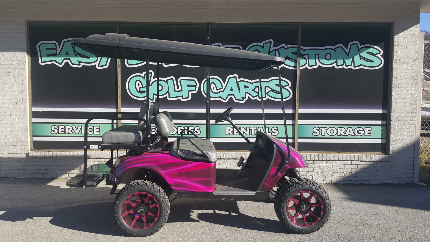 2012 EZGO TXT Electric Golf Cart - Pink Streak *SOLD*