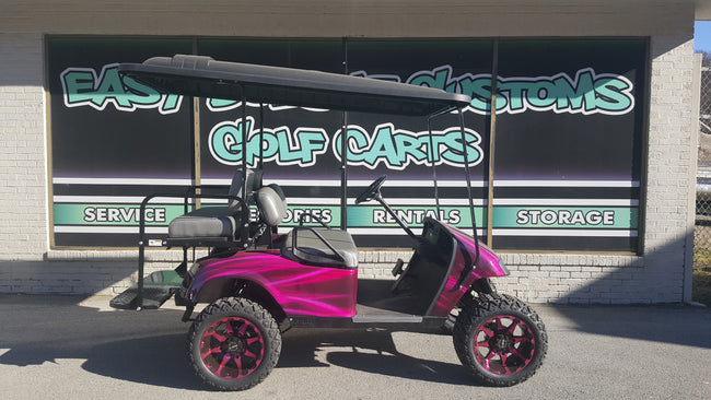 2012 EZGO TXT Electric Golf Cart - Pink Streak *SOLD*