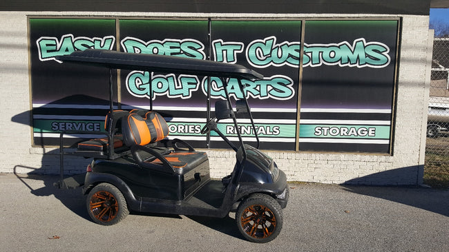 2011 Club Car Precedent Electric Golf Cart - Black and Orange - SOLD
