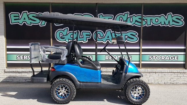 2011 Electric Club Car Precedent Golf Cart with Teal Flame Custom Body - SOLD
