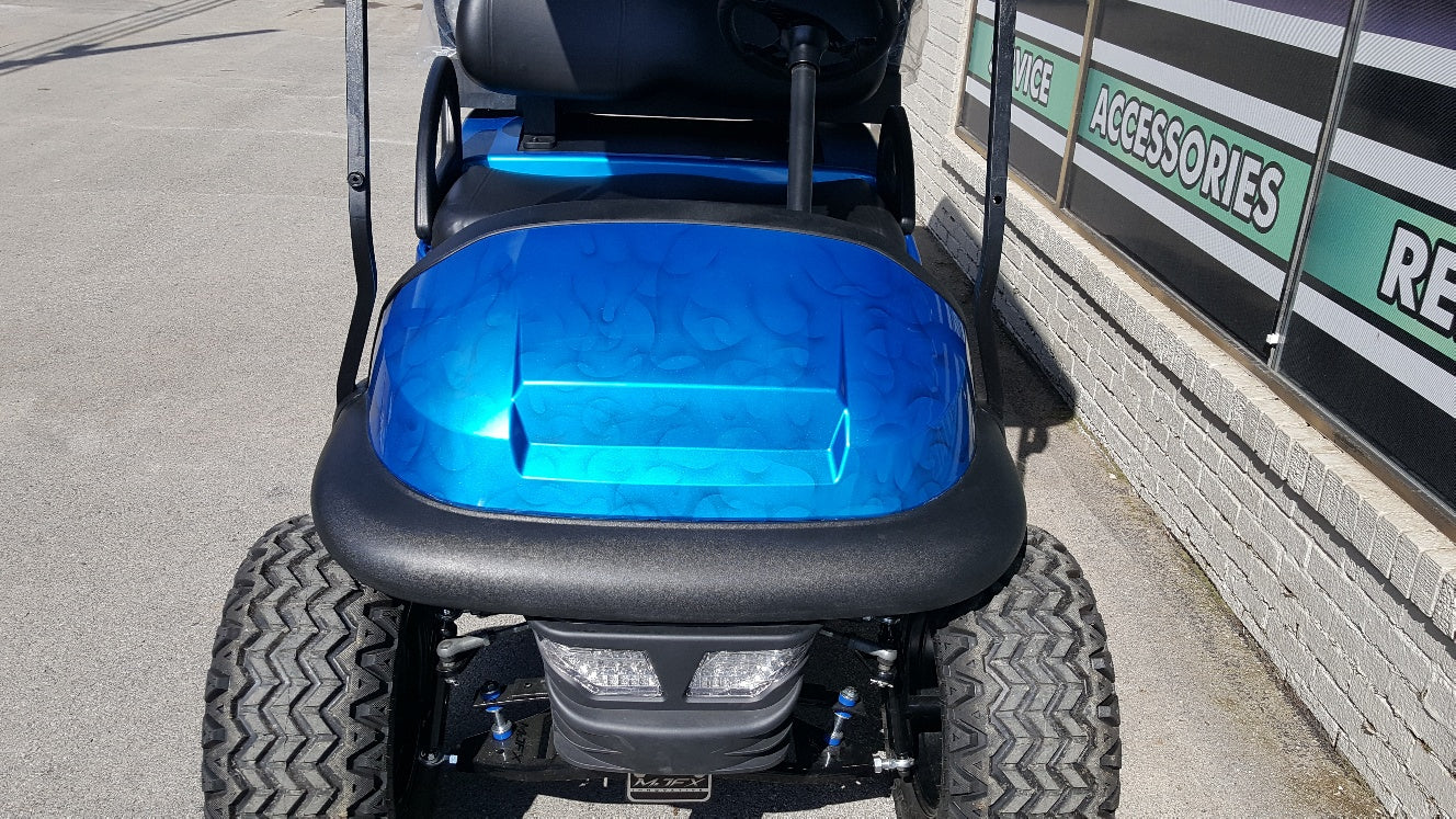 2011 Electric Club Car Precedent Golf Cart with Teal Flame Custom Body - SOLD