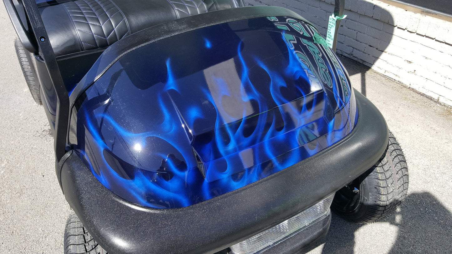 2013 Gas Club Car Precedent Golf Cart with Custom Blue Flame Body - SOLD