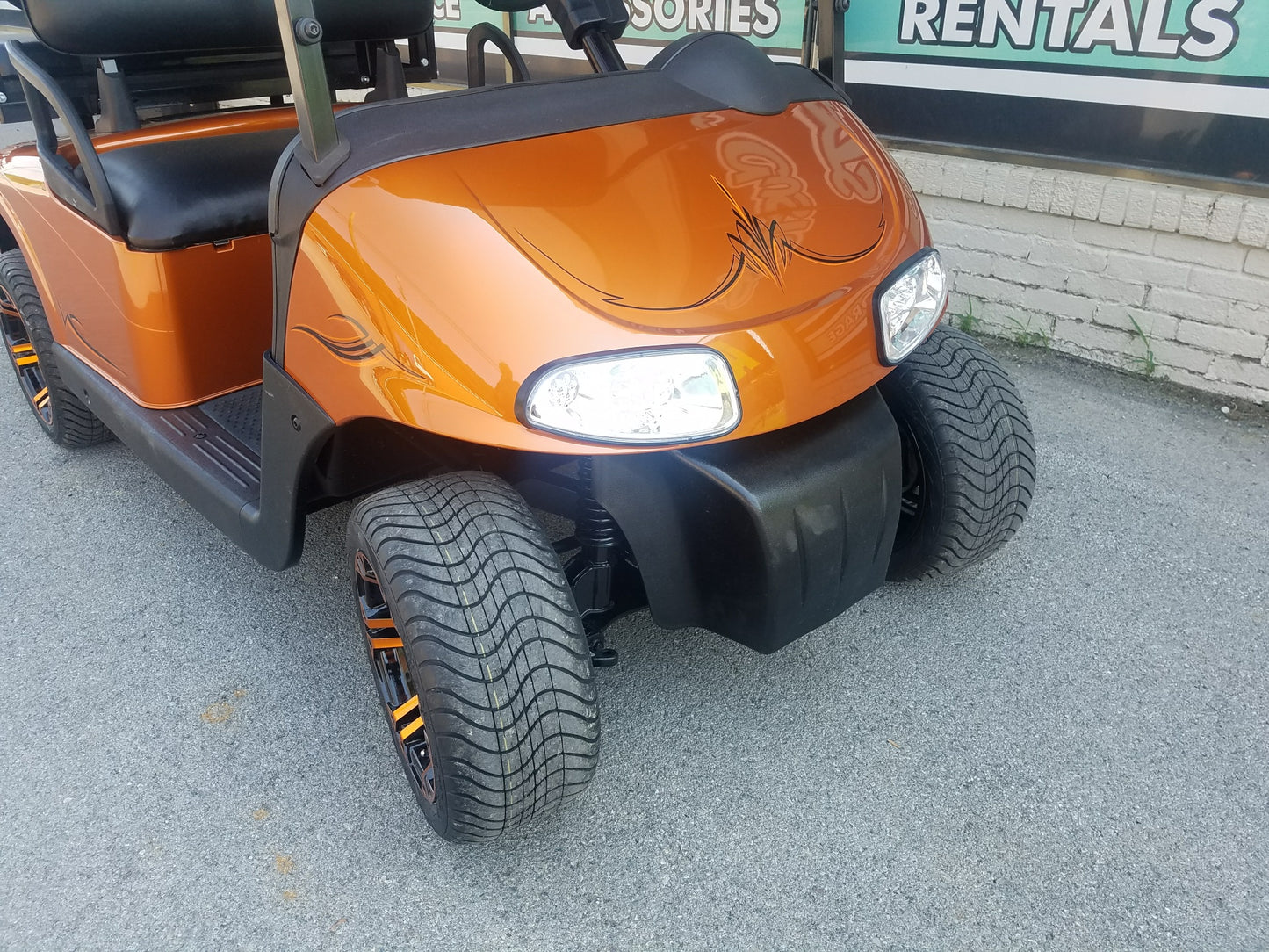 2013 Electric EZGO RXV Golf Cart - Sunburst Orange - SOLD