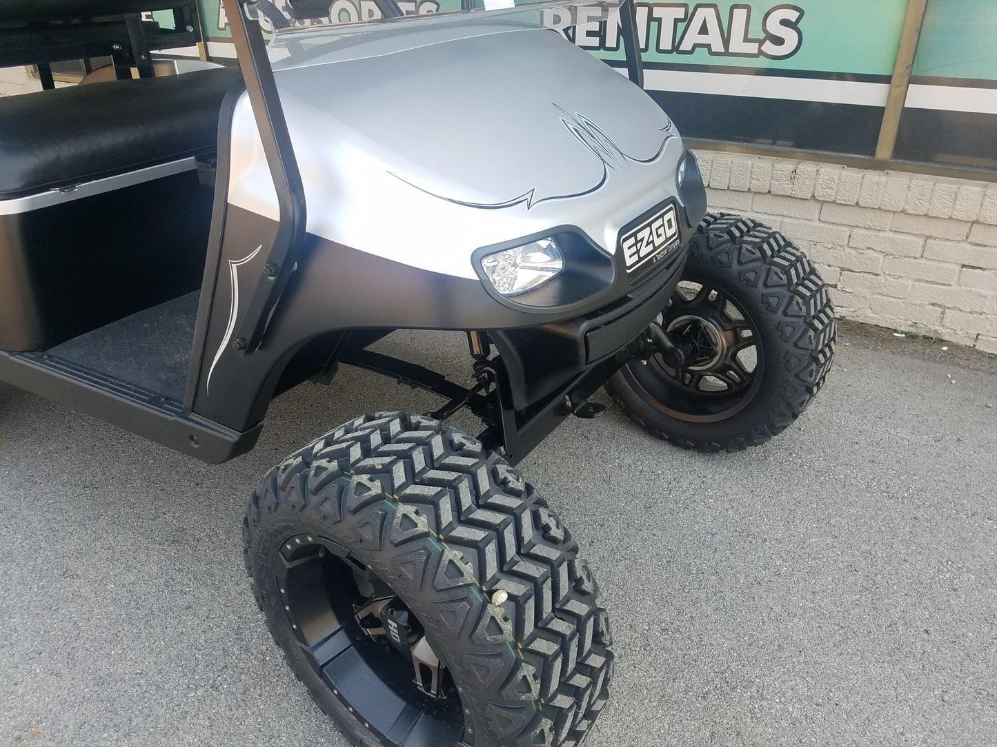 2014 Electric EZGO TXT Golf Cart - Black-N-Silver Matte - SOLD