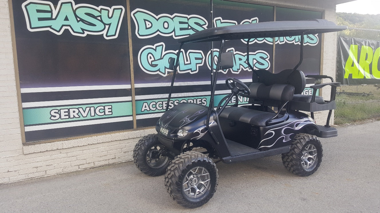2015 EZGO TXT Electric Golf Cart with Purple Tribal Body - SOLD