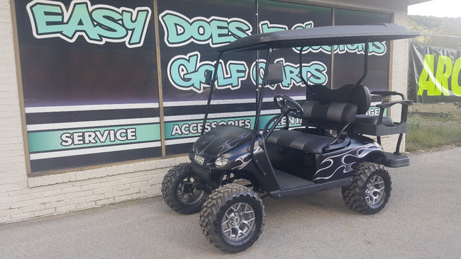 2015 EZGO TXT Electric Golf Cart with Purple Tribal Body - SOLD