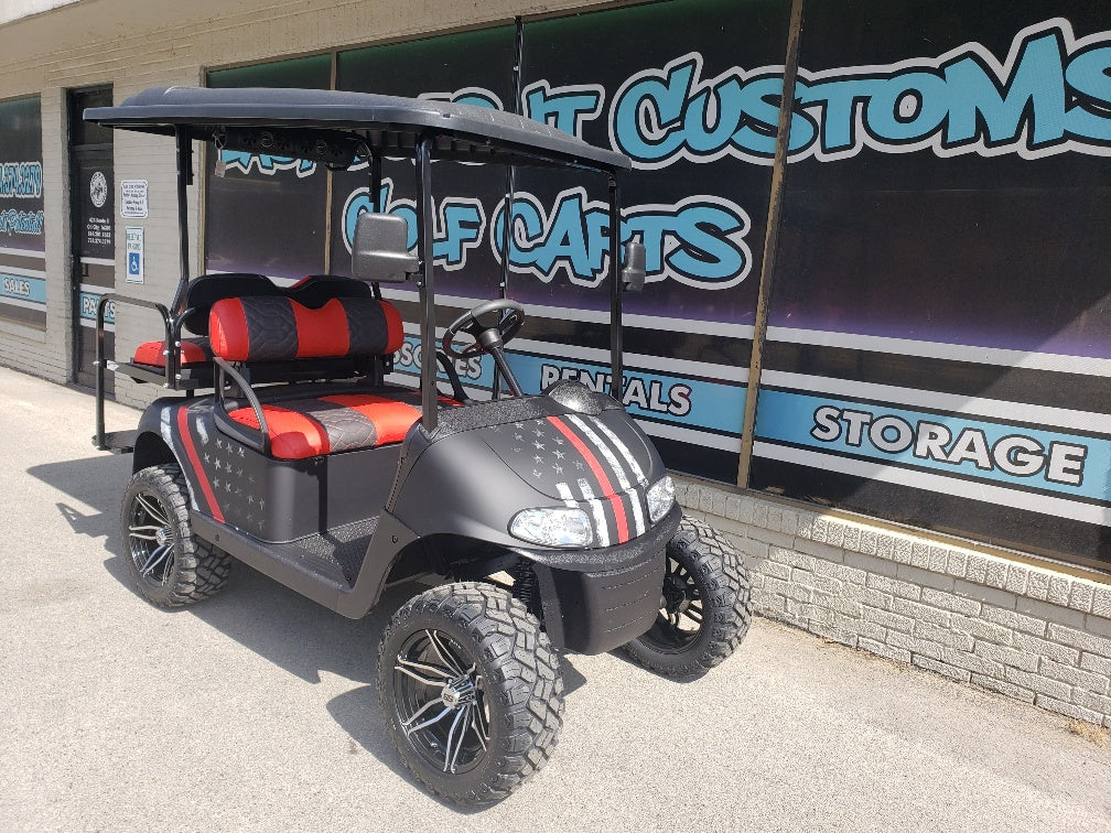 2018 EZGO RXV Golf Cart - Thin Red Line *SOLD*