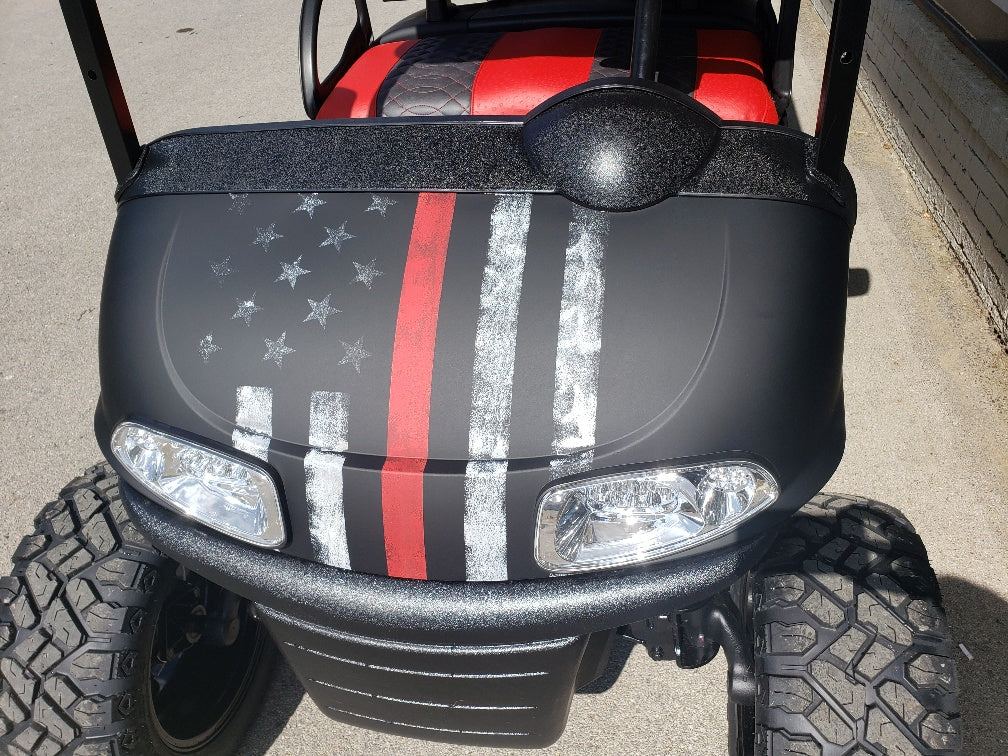 2018 EZGO RXV Golf Cart - Thin Red Line *SOLD*