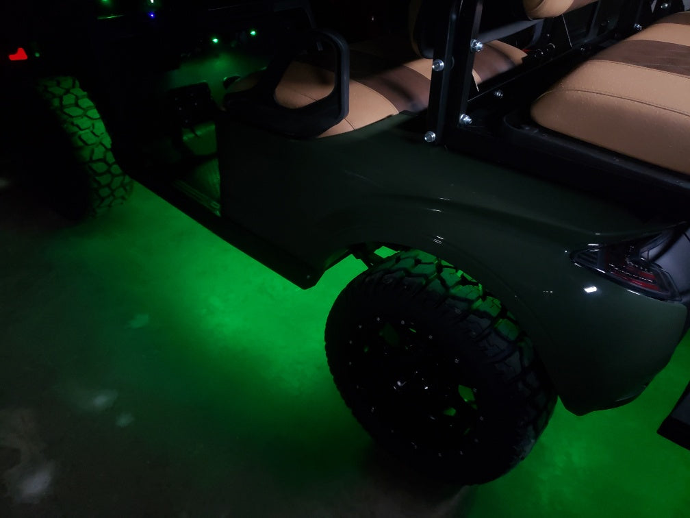 EZGO TXT ELECTRIC 48V CUSTOM GOLF CART - FOREST GREEN STORM *SOLD*