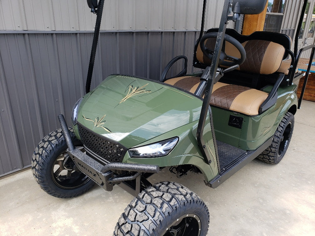 EZGO TXT ELECTRIC 48V CUSTOM GOLF CART - FOREST GREEN STORM *SOLD*