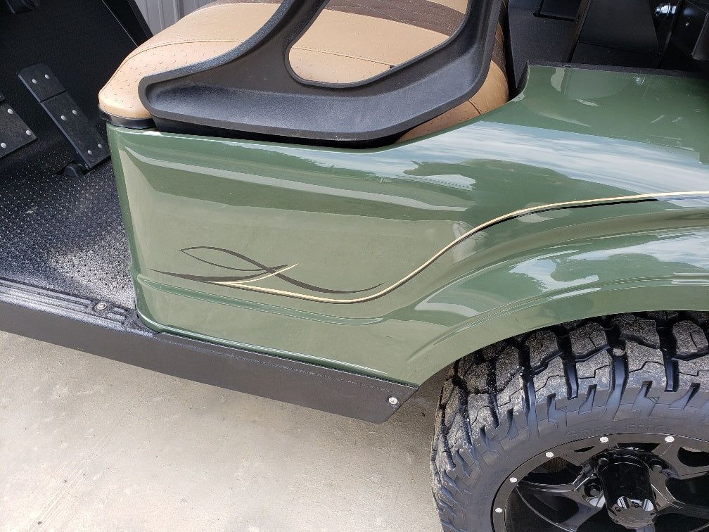 EZGO TXT ELECTRIC 48V CUSTOM GOLF CART - FOREST GREEN STORM *SOLD*