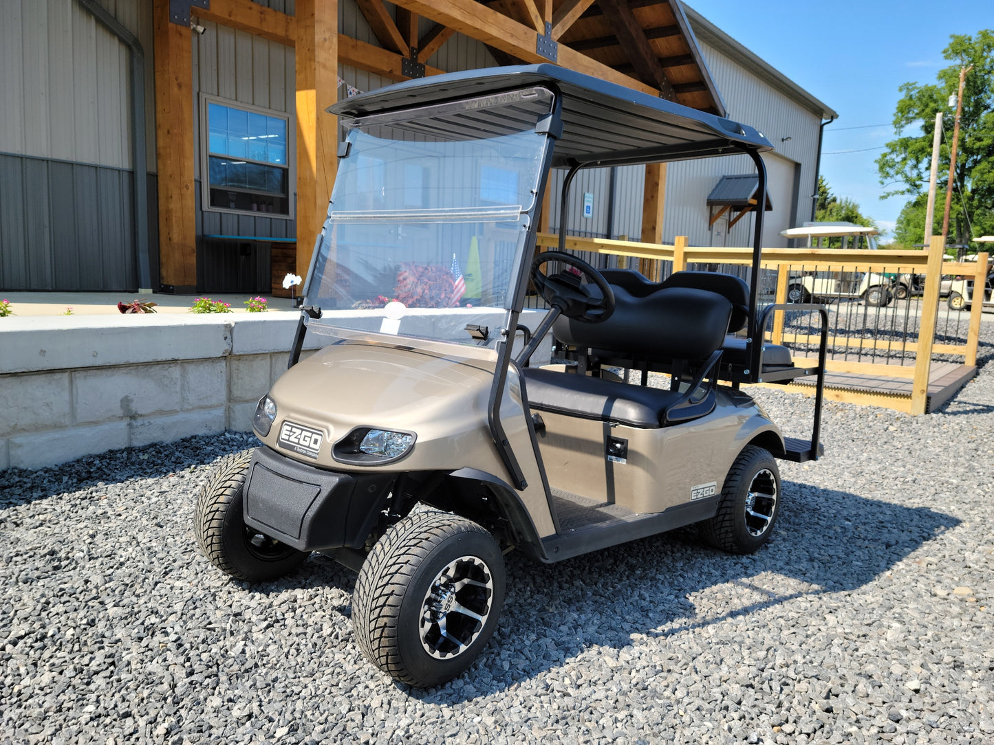 2018 Gas EZGO TXT Golf Cart - Almond with Custom Wheels *SOLD*