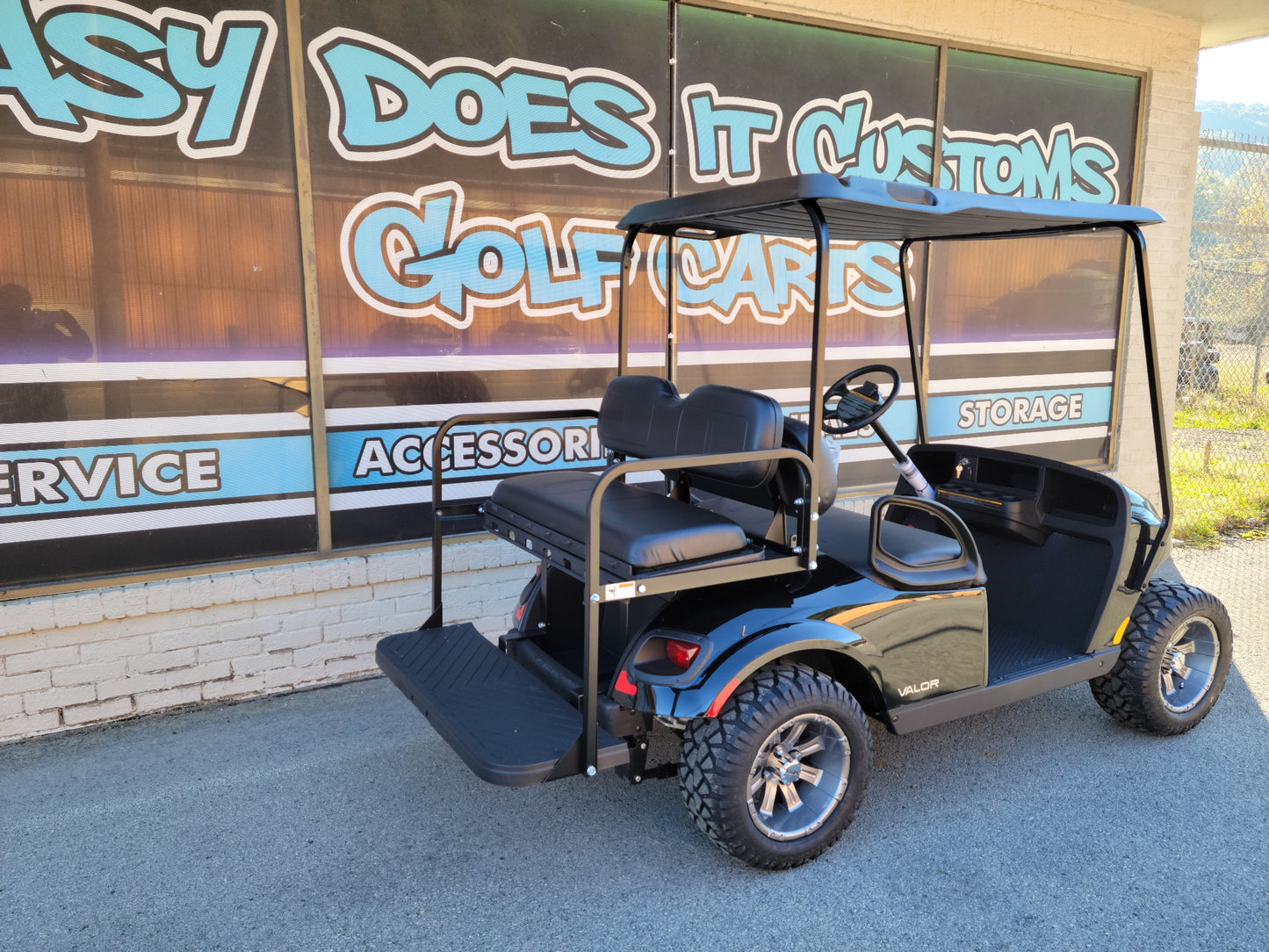 2022 EZGO Valor 48v Golf Cart - Black with Gunmetal Custom Wheels *SOLD*