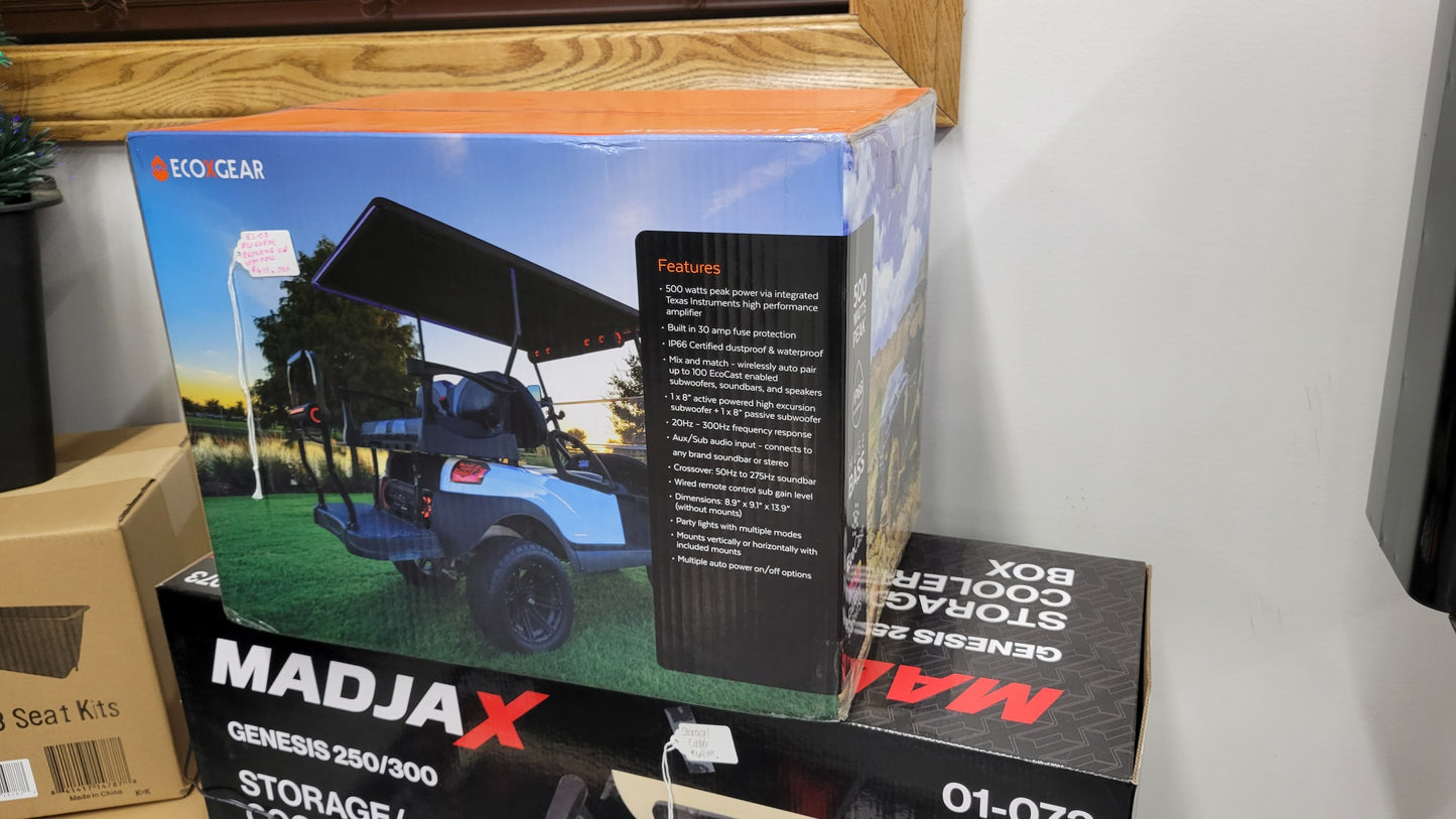ECOXGEAR SoundExtreme Amplified Bluetooth UTV or Golf Cart Subwoofer w/RGB Lighting