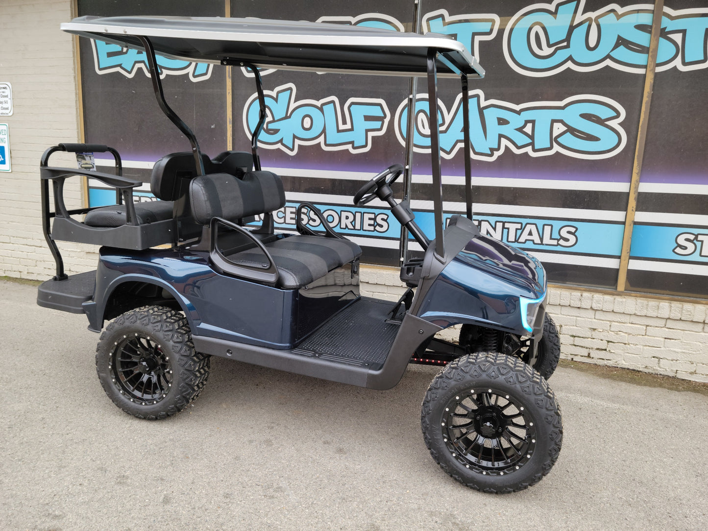 2017 Electric EZGO RXV Golf Cart - Deep Sea Metallic APEX Body *SOLD*