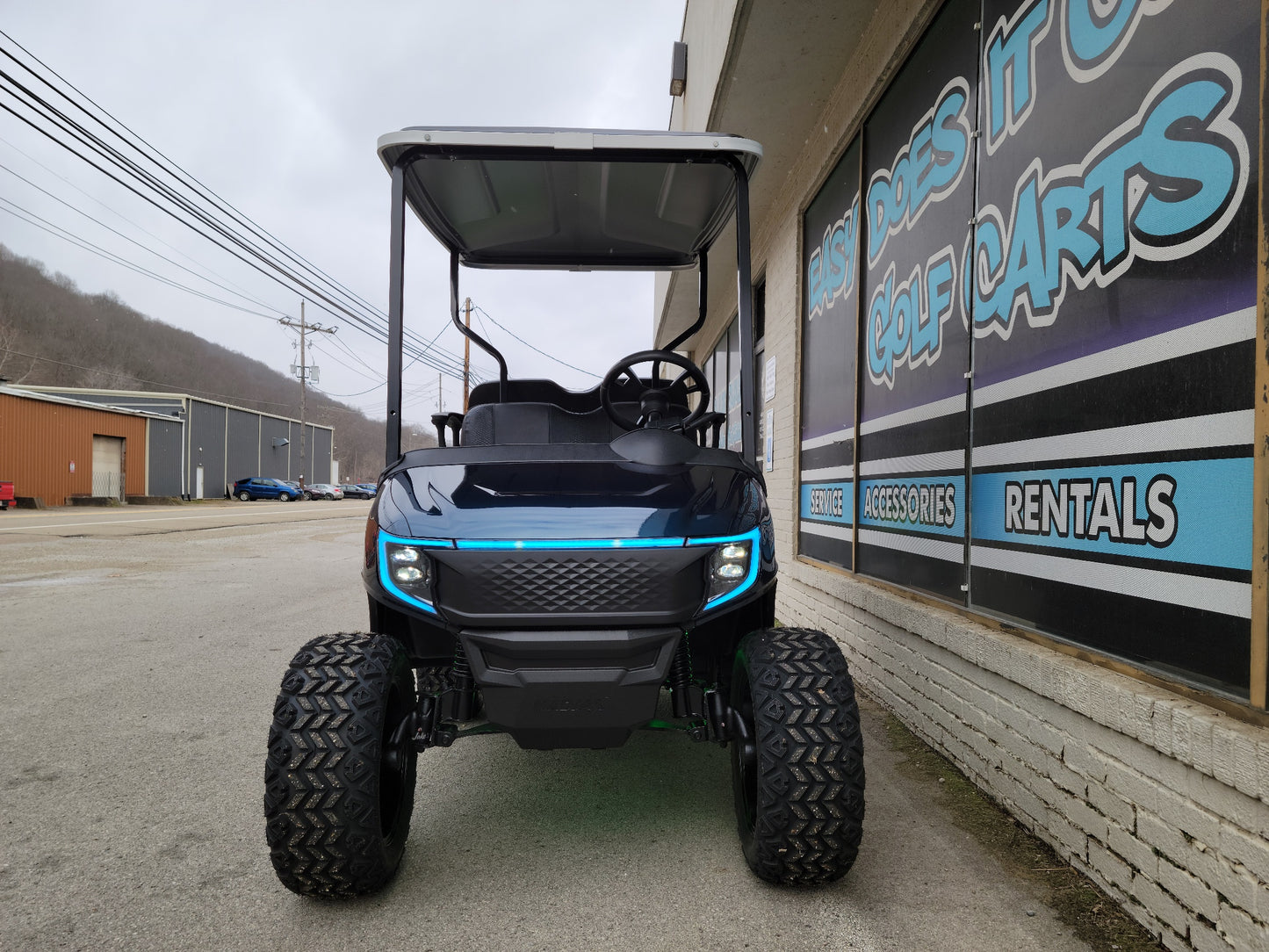 2017 Electric EZGO RXV Golf Cart - Deep Sea Metallic APEX Body *SOLD*