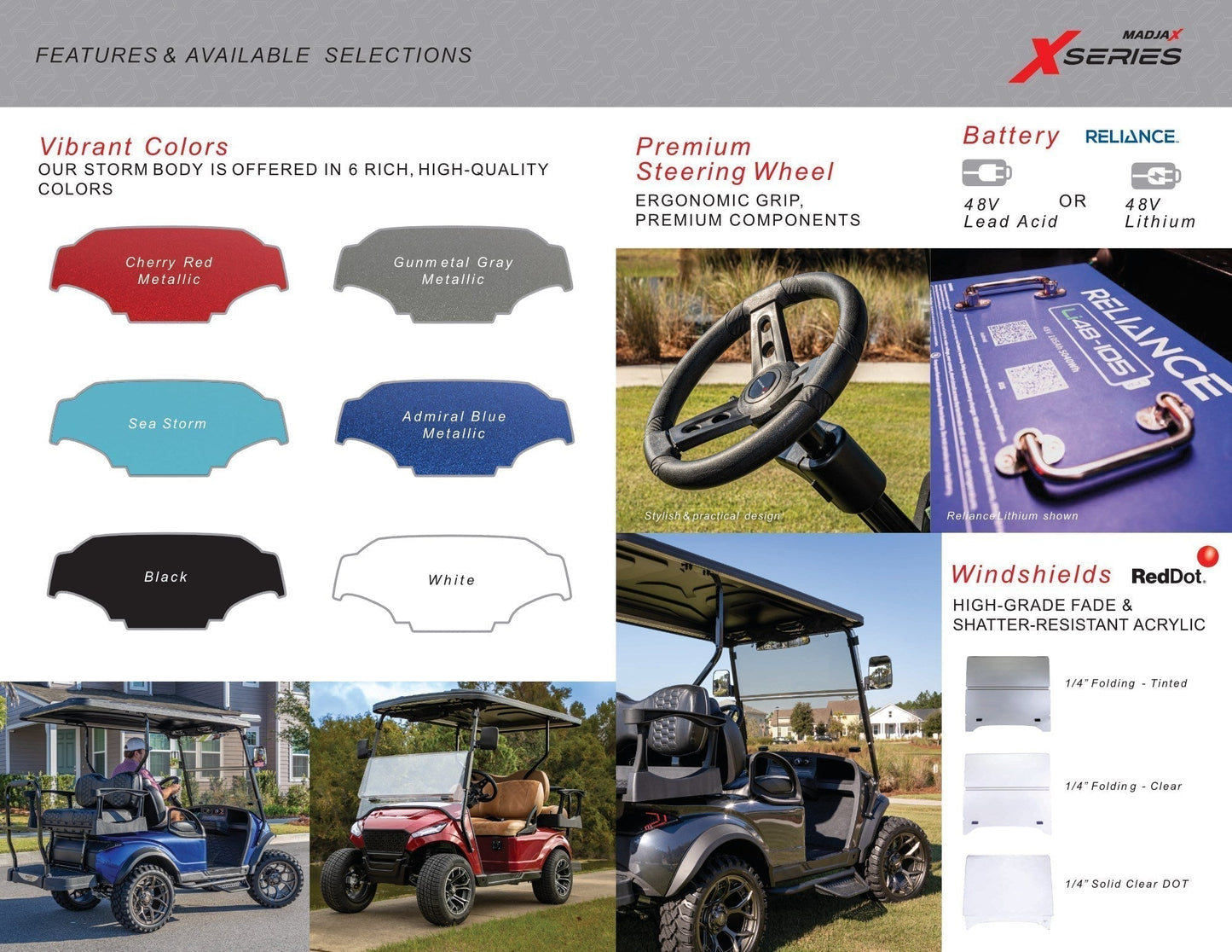 MADJAX X Series Storm 4 Passenger Lithium Golf Cart - Sea Foam #1102 *SOLD*