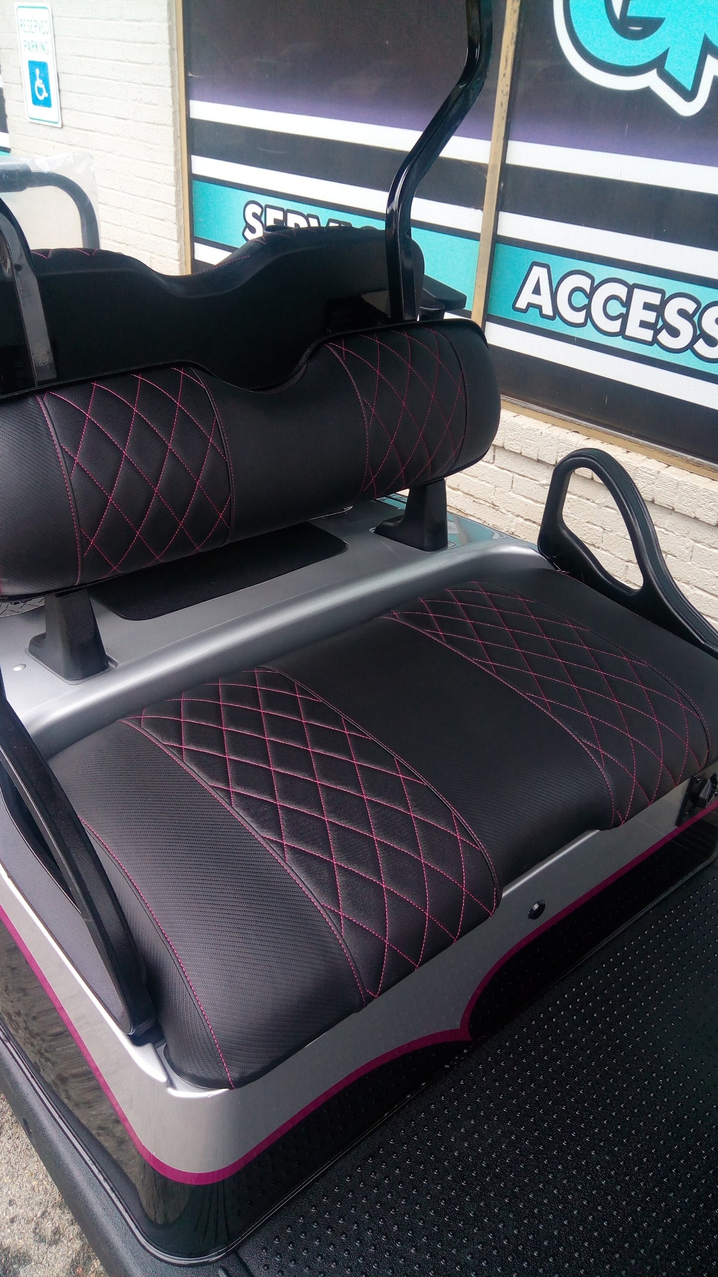 2015 Electric EZGO RXV Custom: Black-Silver-Pink *SOLD*
