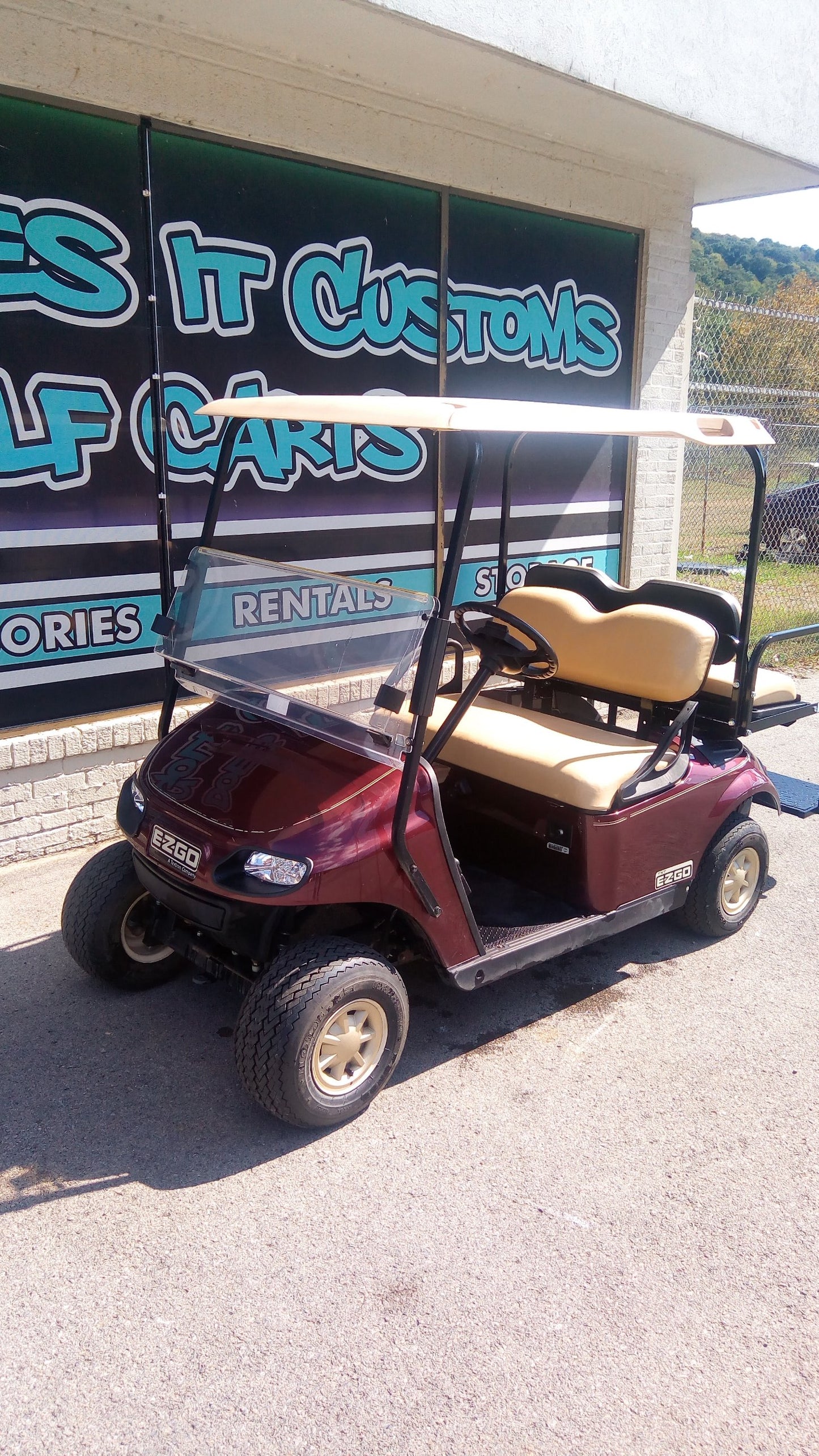 2015 Gas EZGO TXT Golf Cart - Burgundy *SOLD*