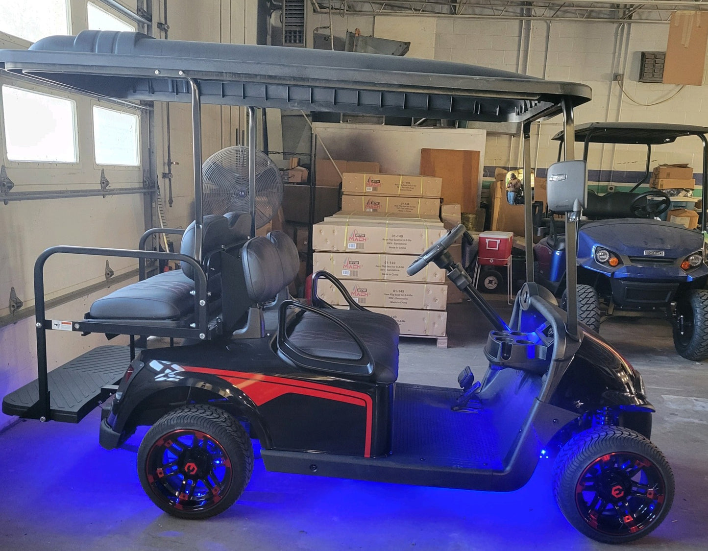 2018 EZGO RXV 48v Custom Black and Red Body *SOLD*