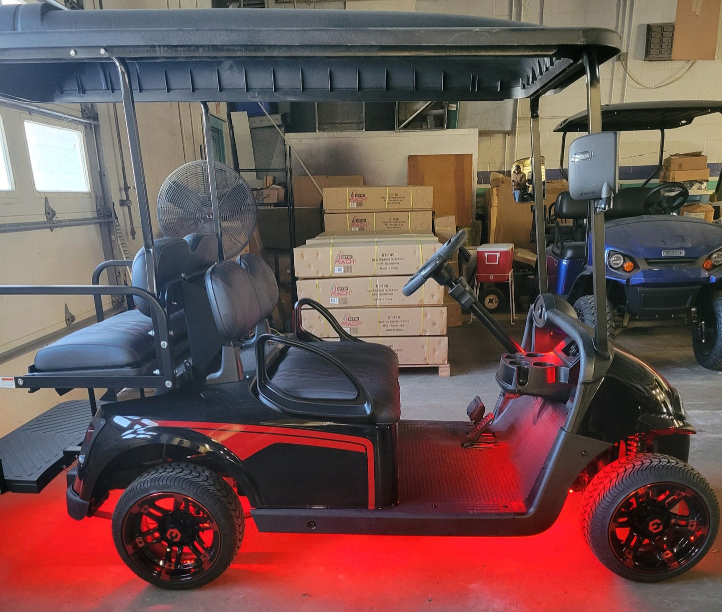 2018 EZGO RXV 48v Custom Black and Red Body *SOLD*