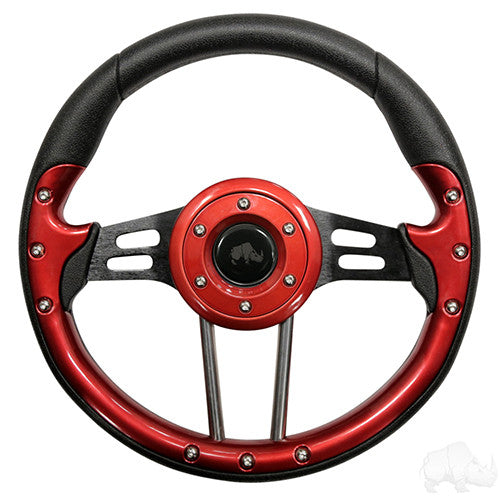 RHOX 13" Diameter Aviator 4 Steering Wheel for EZGO, Club Car, and Yamaha Golf Carts - 8 colors to choose from