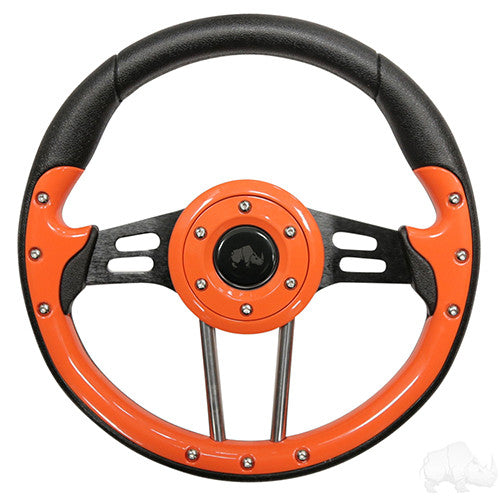 RHOX 13" Diameter Aviator 4 Steering Wheel for EZGO, Club Car, and Yamaha Golf Carts - 8 colors to choose from