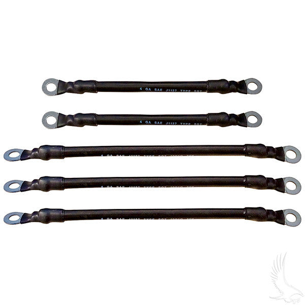Yamaha Drive 4 Gauge Battery Cable Set with 8 Volt Batteries