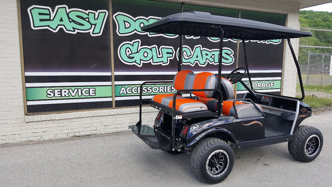 2006 - Black and Orange Lifted Gas Club Car DS - SOLD